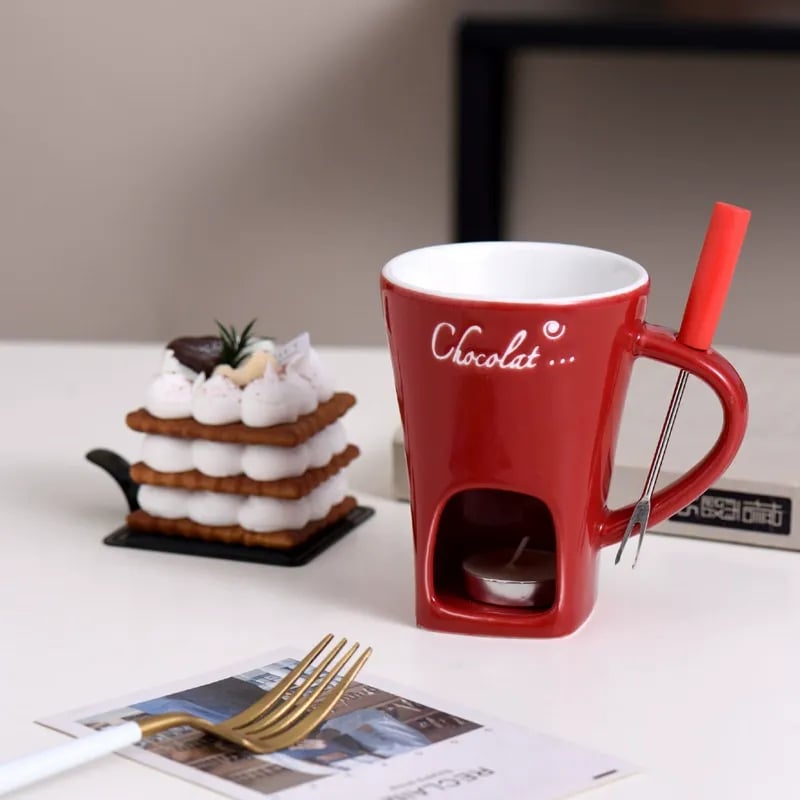 🎁Last Day 49% OFF🔥🍫 Handmade Chocolate Melting Mug – The Cozy Fondue Experience