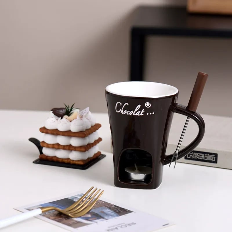 🎁Last Day 49% OFF🔥🍫 Handmade Chocolate Melting Mug – The Cozy Fondue Experience