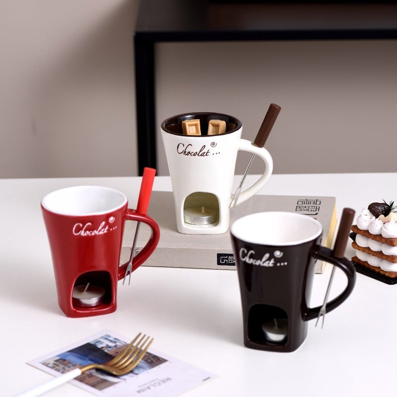 🎁Last Day 49% OFF🔥🍫 Handmade Chocolate Melting Mug – The Cozy Fondue Experience