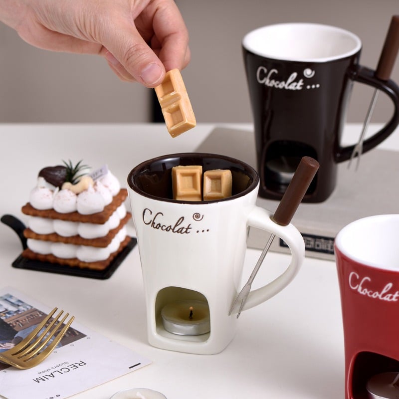 🎁Last Day 49% OFF🔥🍫 Handmade Chocolate Melting Mug – The Cozy Fondue Experience