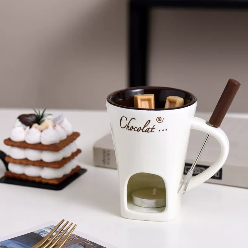🎁Last Day 49% OFF🔥🍫 Handmade Chocolate Melting Mug – The Cozy Fondue Experience
