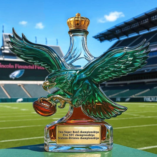 🏈 Vintage Green Team Retro Logo Whiskey Bottle ✨