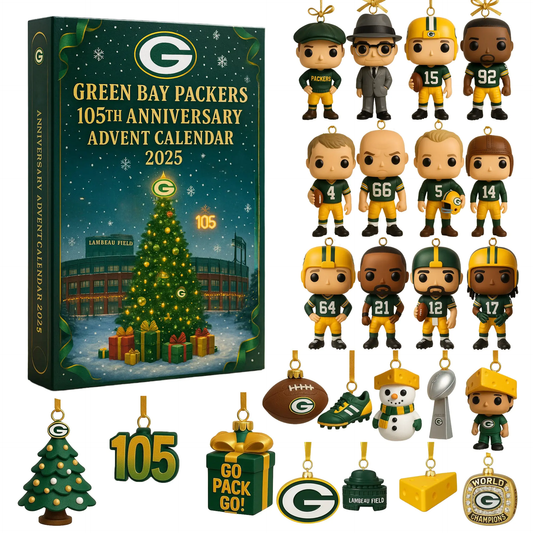 Green & Gold 105th Anniversary Advent Calendar 2025 — Green Bay Football Edition